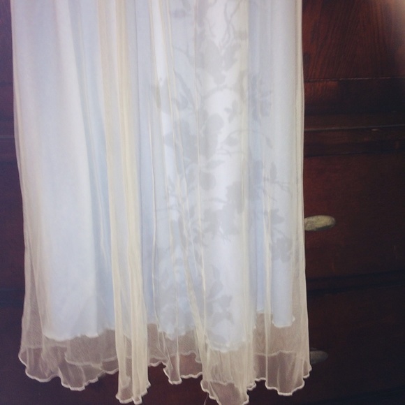 Vintage Ladies La Senza Lingerie, pale Blue gown with white overlay sz M - Picture 6 of 8